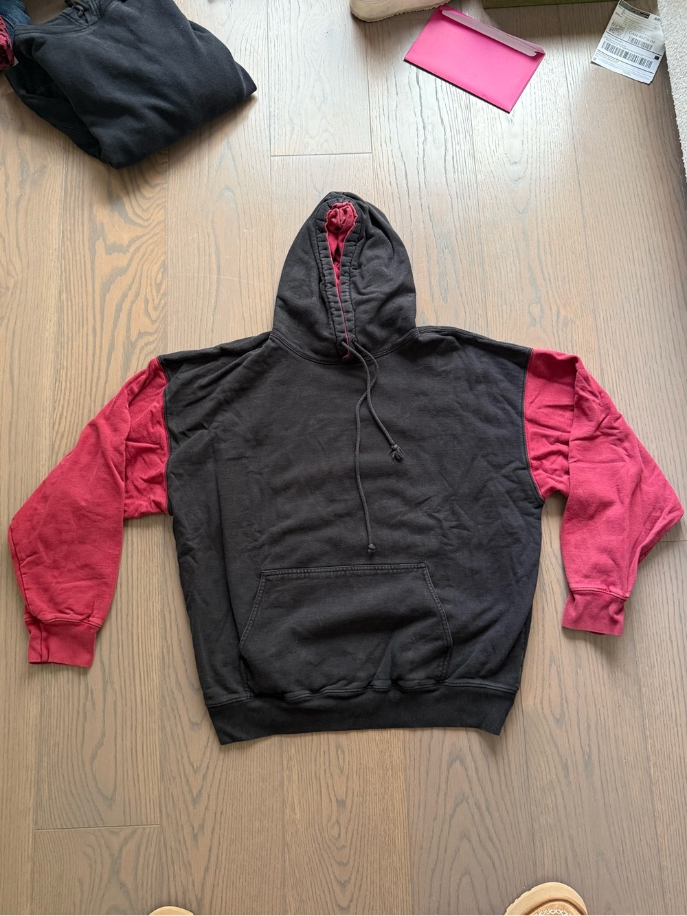 Brandy Melville Black & Red Christy Pullover Hoodie